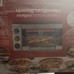 Hamilton Beach Red and Silver Toaster Oven